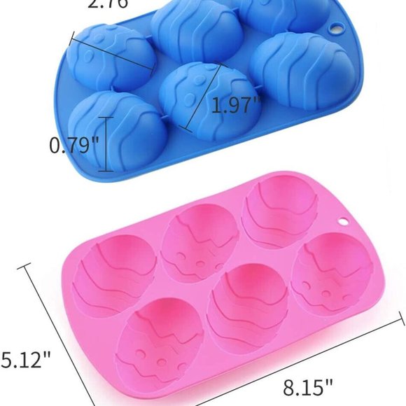 2 pcs New Easter Egg Shaped Silicone Chocolate Candy Mold, Baking Molds Candy - Picture 4 of 7